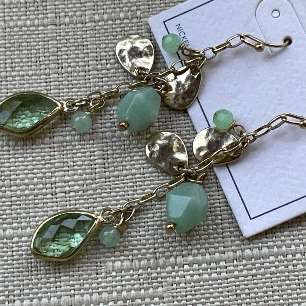 Melrose And Market Women Earrings Genuine Stone Drop Down Ear Jewelry New